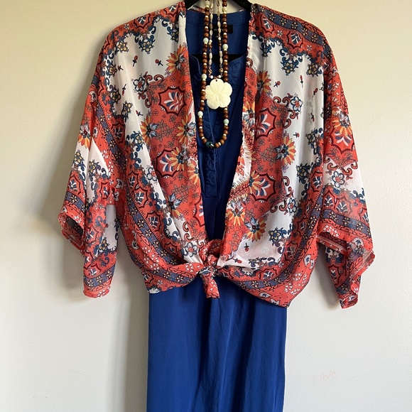 Sleeveless “Violet B” Blue Tunic Top with high low details. - Picture 1 of 12